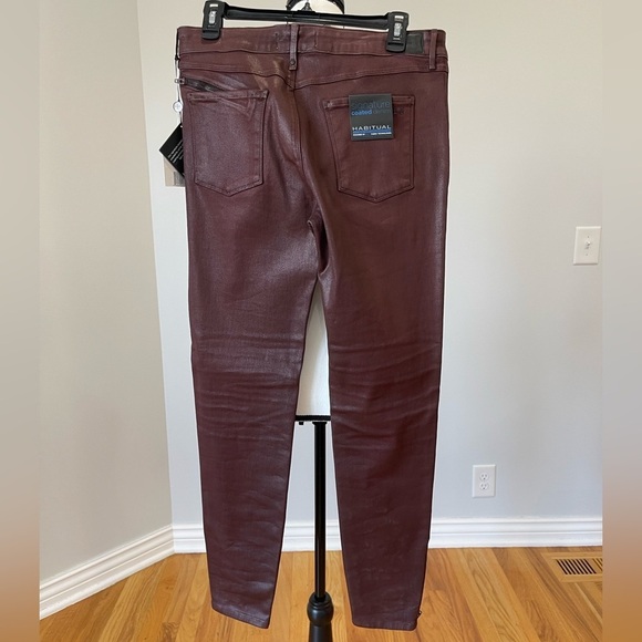 Habitual Coated Denim size 31 New Amalia Hi Rise Zippered skinny jeans concert - Picture 2 of 15